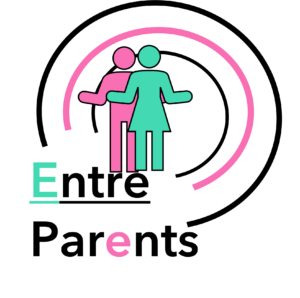 logo avec des cercles et deux personnages dedans